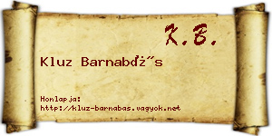 Kluz Barnabás névjegykártya